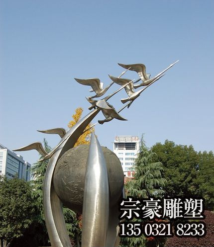 不銹鋼大雁景觀標(biāo)識(shí)雕塑 不銹鋼大雁景觀標(biāo)識(shí)雕塑